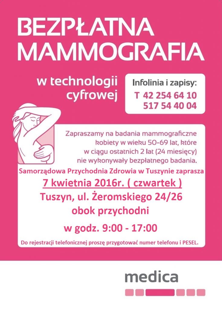 bezplatna mammografia tuszyn